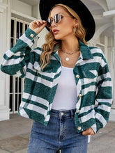 Load image into Gallery viewer, Plaid Button Up Pocketed Jacket
