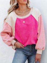 Load image into Gallery viewer, Color Block Exposed Seam Sweatshirt
