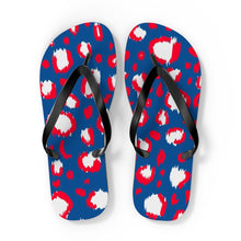 Load image into Gallery viewer, Leopard Blue July 4th Flip Flops
