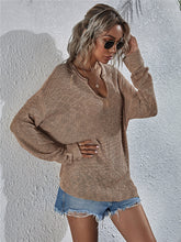 Load image into Gallery viewer, Notched Neck Slit Knit Top
