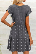 Load image into Gallery viewer, Polka Dot V-Neck Flutter Sleeve Mini Dress

