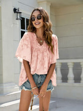 Load image into Gallery viewer, Frill V-Neck Half Sleeve Blouse
