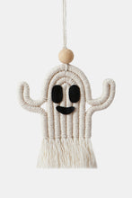 Load image into Gallery viewer, Wood Bead Fringe Ghost Shape Macrame Key Chain
