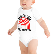 Load image into Gallery viewer, Wreck &#39;Em Red Raiders Rainbow Baby short sleeve one piece
