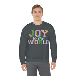 Faux Chenille Joy to the World Unisex Heavy Blend™ Crewneck Sweatshirt