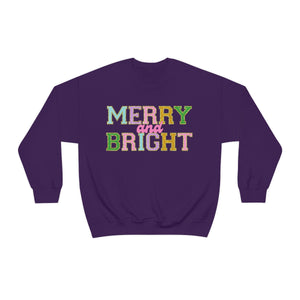 Faux Chenille Merry and Bright Unisex Heavy Blend™ Crewneck Sweatshirt