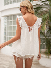 Load image into Gallery viewer, Tie Back V-Neck Ruffled Blouse
