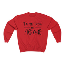 Load image into Gallery viewer, Texas Tech Vs. All Y&#39;all Unisex Heavy Blend™ Crewneck Sweatshirt
