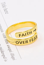 Load image into Gallery viewer, 925 Sterling Silver FAITH OVER FEAR Bypass Ring
