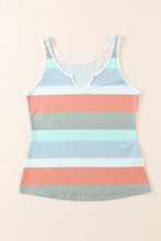 Load image into Gallery viewer, Striped Notched Neck Tank
