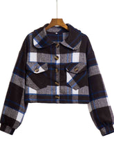 Load image into Gallery viewer, Plaid Button Front Jacket with Pockets
