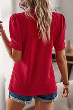 Load image into Gallery viewer, Spliced Lace Short Puff Sleeve Top
