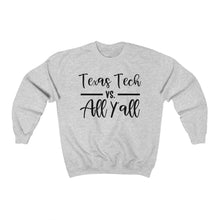 Load image into Gallery viewer, Texas Tech Vs. All Y&#39;all Unisex Heavy Blend™ Crewneck Sweatshirt
