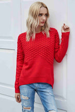 Load image into Gallery viewer, Pom-Pom Drop Shoulder Ribbed Trim Sweater
