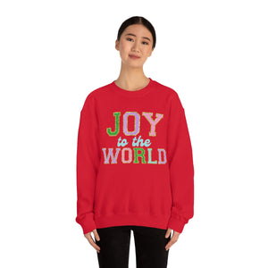 Faux Chenille Joy to the World Unisex Heavy Blend™ Crewneck Sweatshirt