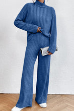 Load image into Gallery viewer, Mock Neck Dropped Shoulder Top and Pants Set
