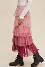 Load image into Gallery viewer, Elastic Waist Layered Tulle Midi Skirt
