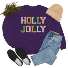 Load image into Gallery viewer, Faux Chenille Holly Jolly Unisex Heavy Blend™ Crewneck Sweatshirt
