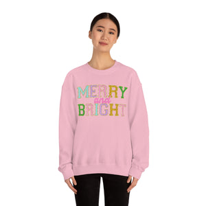 Faux Chenille Merry and Bright Unisex Heavy Blend™ Crewneck Sweatshirt