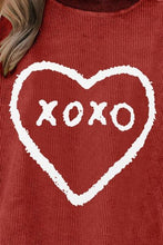 Load image into Gallery viewer, Heart Letter Graphic Round Neck Sweatshirt
