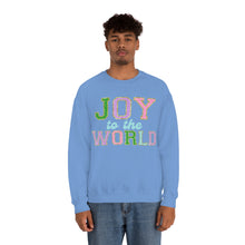 Load image into Gallery viewer, Faux Chenille Joy to the World Unisex Heavy Blend™ Crewneck Sweatshirt
