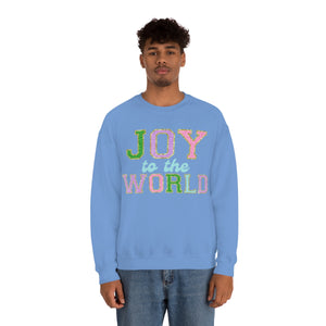 Faux Chenille Joy to the World Unisex Heavy Blend™ Crewneck Sweatshirt