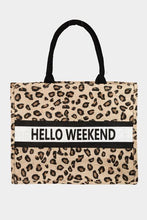 Load image into Gallery viewer, Fame Letter Graphic Leopard Tote Bag
