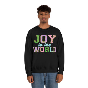 Faux Chenille Joy to the World Unisex Heavy Blend™ Crewneck Sweatshirt