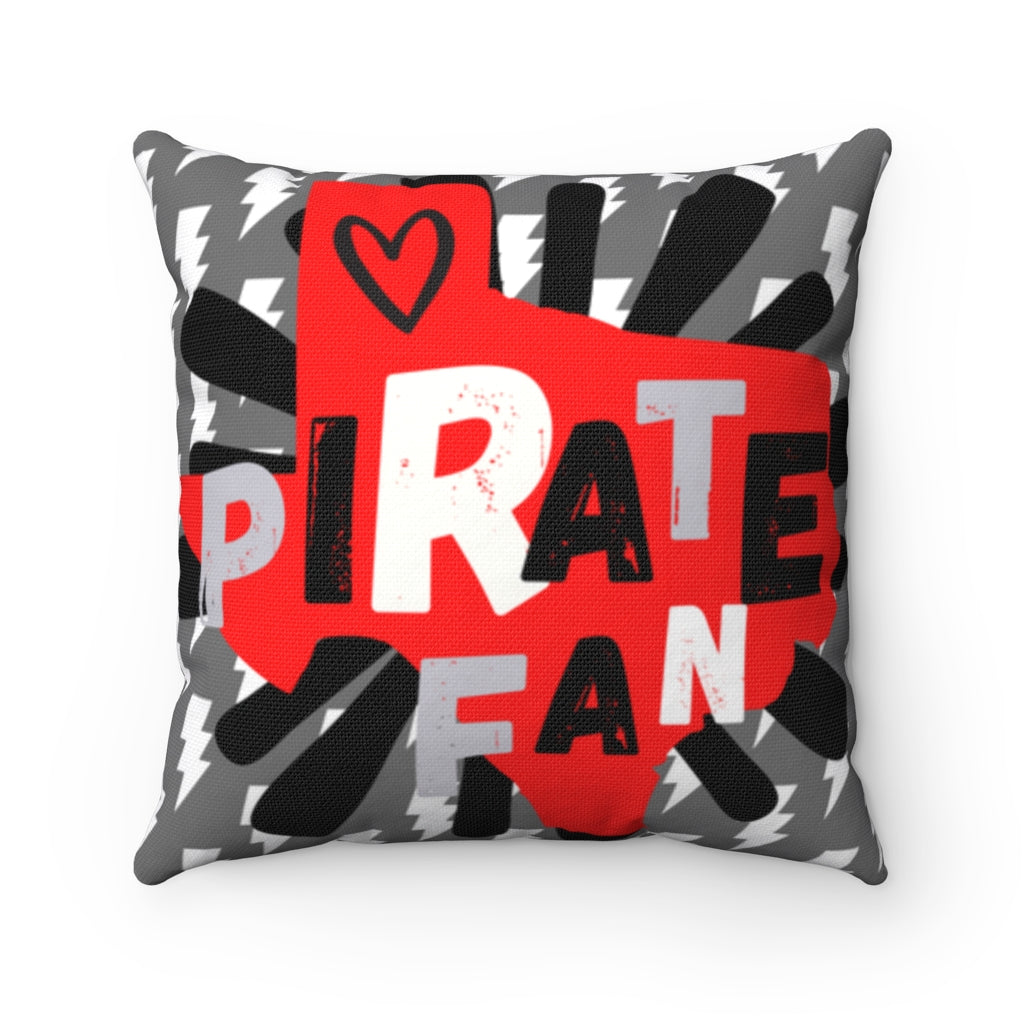 Pirate Fan Dorm Room Graduation Gift Game Day Spun Polyester Square Pillow