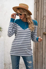 Load image into Gallery viewer, Striped Round Neck Long Sleeve T-Shirt
