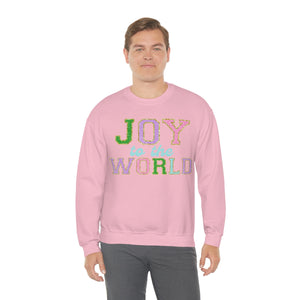 Faux Chenille Joy to the World Unisex Heavy Blend™ Crewneck Sweatshirt