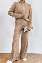 Load image into Gallery viewer, Mock Neck Dropped Shoulder Top and Pants Set
