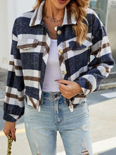 Load image into Gallery viewer, Plaid Button Up Pocketed Jacket
