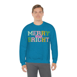 Faux Chenille Merry and Bright Unisex Heavy Blend™ Crewneck Sweatshirt