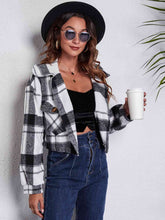 Load image into Gallery viewer, Plaid Button Front Jacket with Pockets
