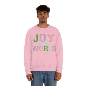 Faux Chenille Joy to the World Unisex Heavy Blend™ Crewneck Sweatshirt