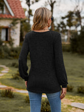 Load image into Gallery viewer, Round Neck Button-Down Long Sleeve Tee
