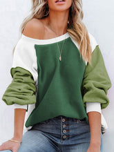 Load image into Gallery viewer, Color Block Exposed Seam Sweatshirt
