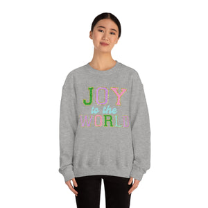 Faux Chenille Joy to the World Unisex Heavy Blend™ Crewneck Sweatshirt