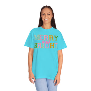 Faux Chenille Merry and Bright Comfort Colors Unisex Garment-Dyed T-shirt