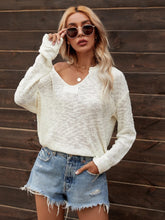 Load image into Gallery viewer, Notched Neck Slit Knit Top
