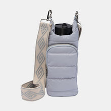 Load image into Gallery viewer, Quilted Water Bottle Sleeve with Striped Strap
