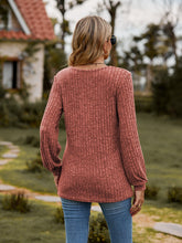 Load image into Gallery viewer, Round Neck Button-Down Long Sleeve Tee
