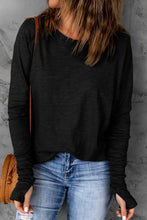Load image into Gallery viewer, Thumbhole Long Sleeve Round Neck Top
