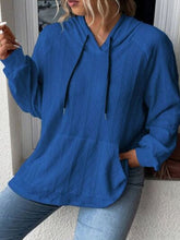 Load image into Gallery viewer, Textured Drawstring Kangaroo Pocket Hoodie
