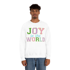 Faux Chenille Joy to the World Unisex Heavy Blend™ Crewneck Sweatshirt