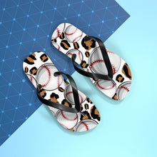 Load image into Gallery viewer, Leopard Baseball Flip Flops
