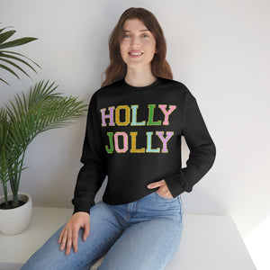 Faux Chenille Holly Jolly Unisex Heavy Blend™ Crewneck Sweatshirt