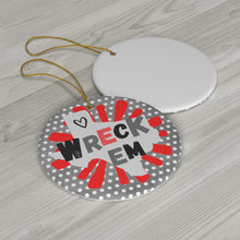 Load image into Gallery viewer, Texas Tech Splat Gray Ceramic Ornament
