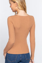 Load image into Gallery viewer, ACTIVE BASIC V-Neck Fitted Viscose Rib Knit Top
